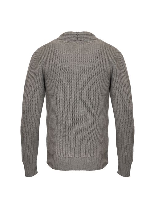 Cardigan in maglia di lana a coste Grigio Eleventy | L76MAGL71 MAG2401214N